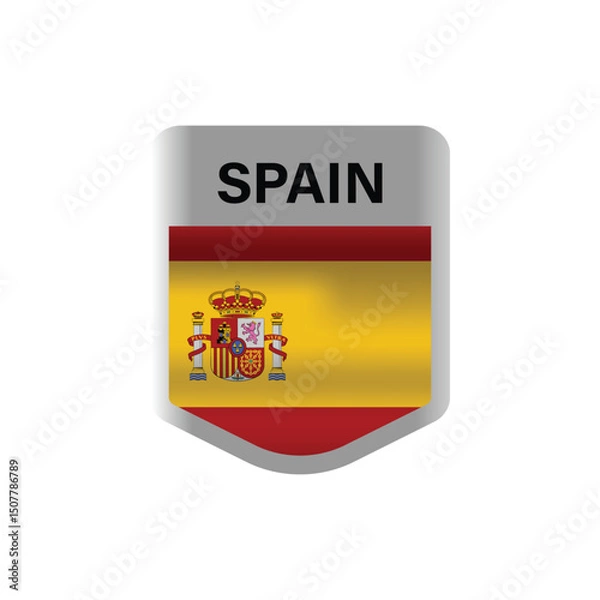 Obraz Badge spain flag nation flag design vector