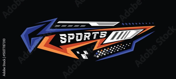 Obraz Colorful abstract sports racing stripes sticker vinyl design