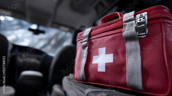Obraz First aid kit in a car