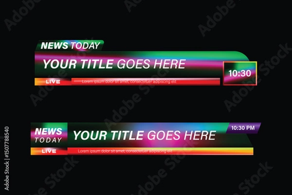 Obraz Colorful lower third banner tv breaking news template isolated