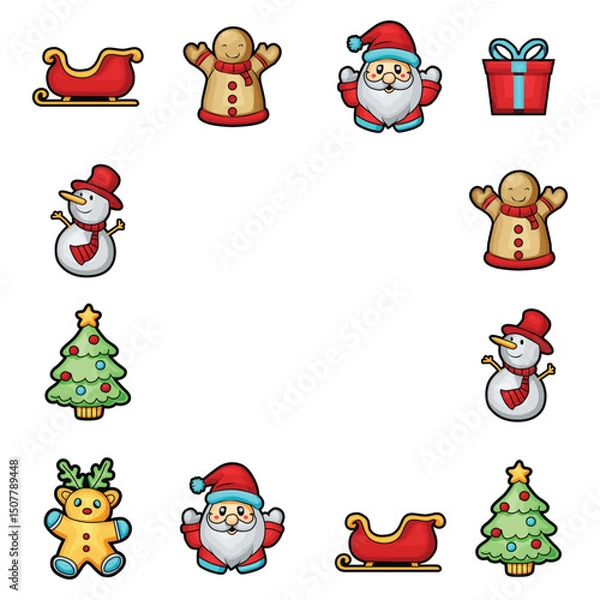 Obraz Frame art of christmas holiday isolated on white background