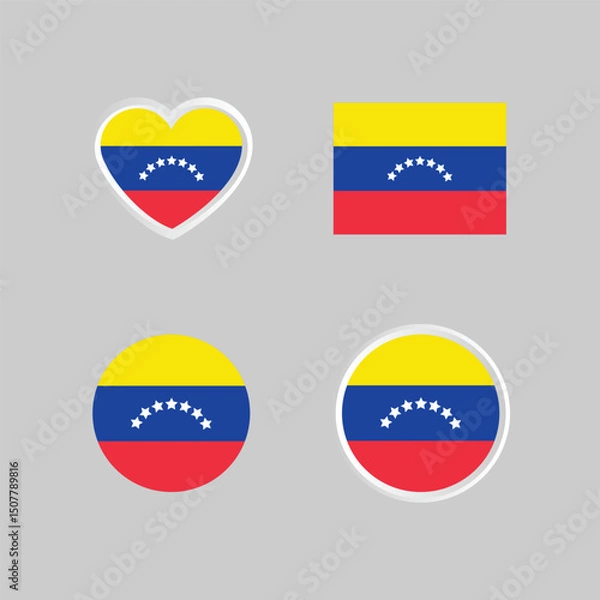 Obraz Venezuela nation flag collection emblem design vector