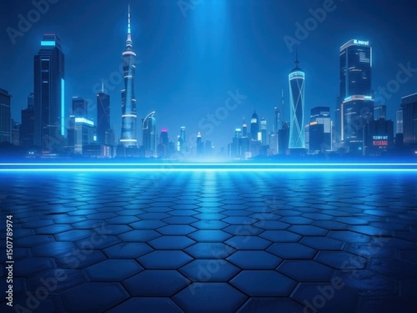 Obraz dubai skyline at night