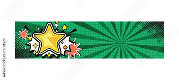 Obraz Colorful comic abstract background template horizontal banner concept