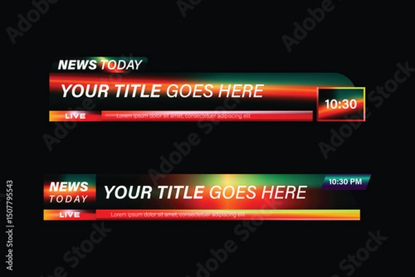 Obraz Colorful lower third banner tv breaking news template vector