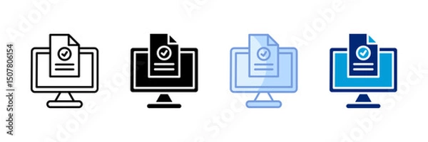 Fototapeta Digital Consent Icon Set Multiple Style Collection