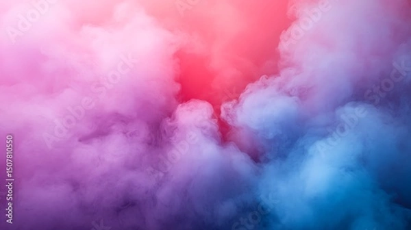 Fototapeta Abstract colorful smoke with pink, red, and blue, and vibrant background texture.