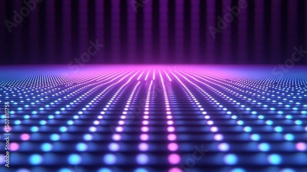 Fototapeta Abstract neon light grid background  futuristic modern design.