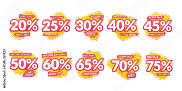Obraz Special discount number Badge Design set