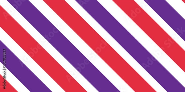 Fototapeta Thick line concept pattern. for book cover with diagonal line concept. Red, white, and blue diagonal line vector with seamless texture