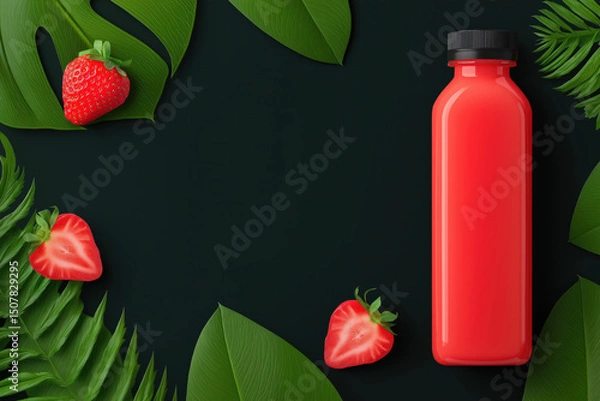 Obraz Strawberry Smoothie created with Generative AI Technology, ai, generative