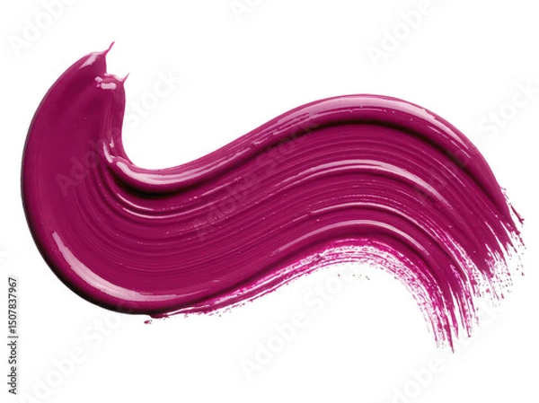 Obraz Vibrant magenta paint swirl on a clean white background, evoking creativity.