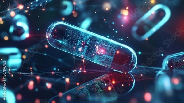 Fototapeta Illustrate AI-driven tools in pharmacogenomics based on genetic data.