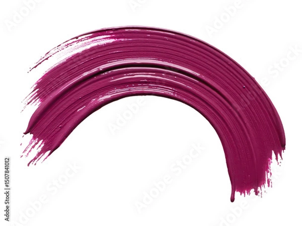 Obraz Vibrant magenta paint stroke on a white background showcasing artistic expression.