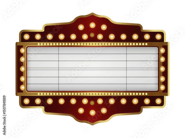 Obraz Classic theater marquee design with lights, ready for show announcements.