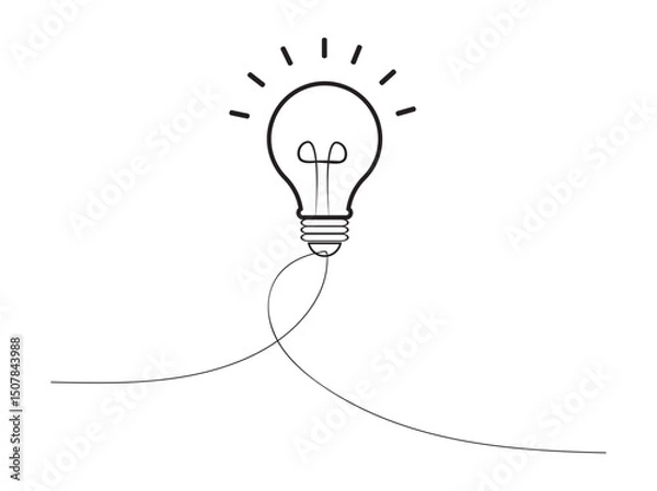 Fototapeta Set of idea sign icon. Lighting Electric lamp, electricity, shine, shiny. Idea sign, solution, thinking concept. light bulb icon vector.  Electric lamp isolated sign. 
