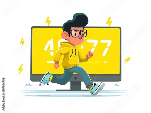 Obraz Entrepreneur sales countdown timer on screen
