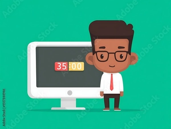 Obraz Entrepreneur sales countdown timer on screen
