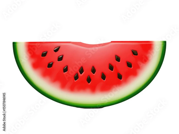 Obraz Fresh watermelon slice with vibrant colors and distinct seeds, perfect for summer snacks.
