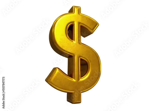 Obraz Shiny golden dollar sign representing wealth and financial success.