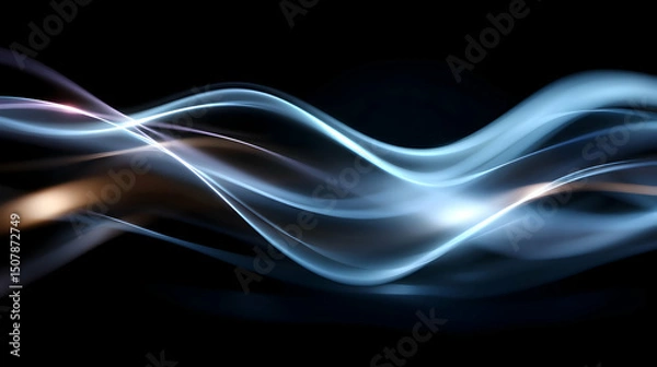 Fototapeta Dynamic Waves of Neon Lights in Futuristic Style
