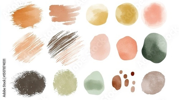 Obraz Earthy Tone Abstract Watercolor Brush Strokes