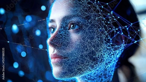 Fototapeta Advanced analysis identifies deepfake content through facial features.
