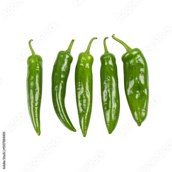 Fototapeta Fresh green and ripe red hot chili peppers are spicy vegetables used as a cooking ingredient for heat and flavor