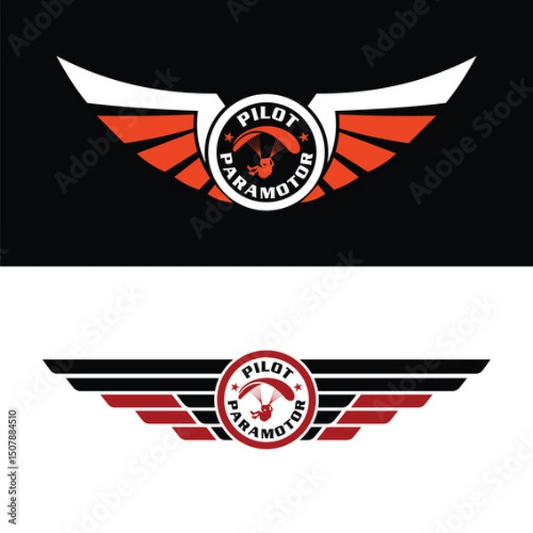 Obraz Pilot Paramotor Wing Logo Designs