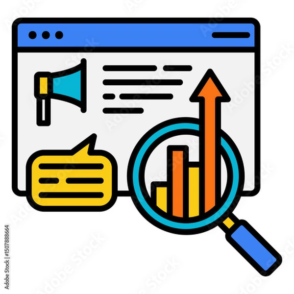 Fototapeta SEO Optimization Strategy with Graph and Magnifier