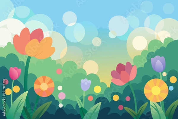 Fototapeta spring background with flowers