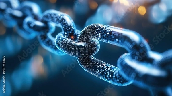 Fototapeta A futuristic talent acquisition firm utilizing blockchain technology for secure hiring
