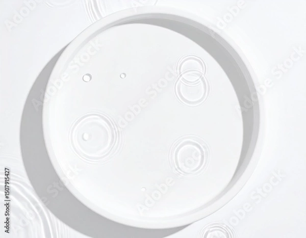 Fototapeta 波紋の浮かぶ白い器のミニマル構図