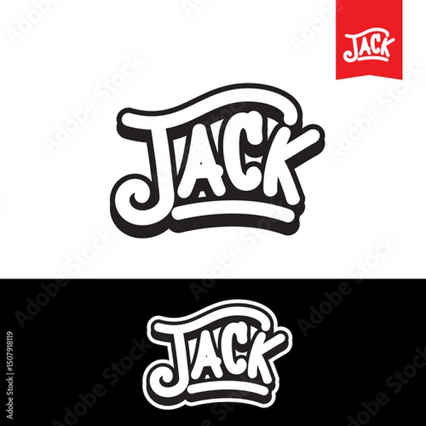 Obraz Lettering Typhographi name of Jack with handwriting classic style, can use to be logo, mark or identity