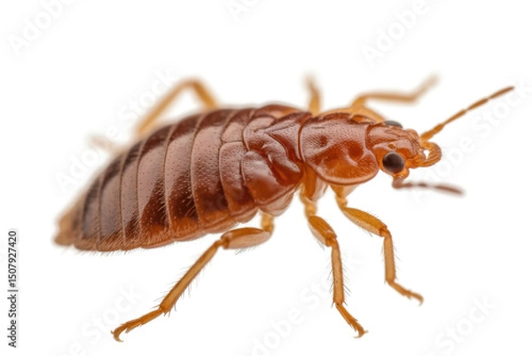 Obraz Close-Up of a Bedbug on White Background