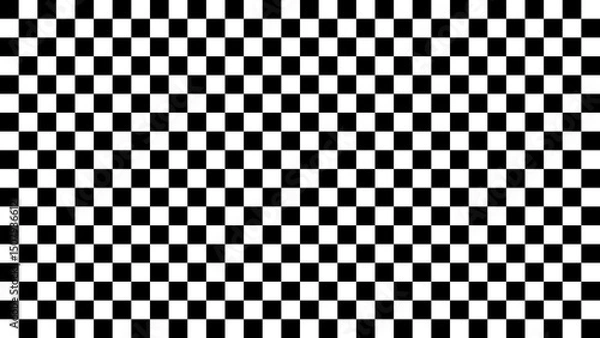 Fototapeta 白と黒の市松模様の背景イラスト