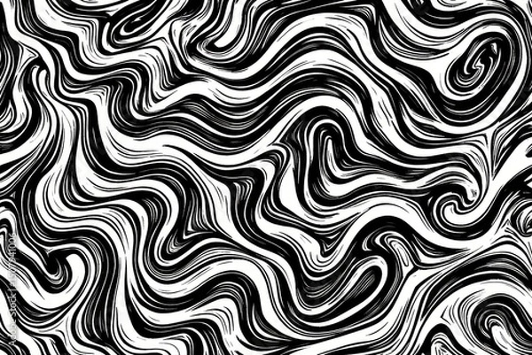 Obraz Abstract black and white swirling pattern design.