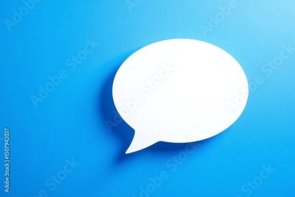 Obraz White speech bubble on a vibrant blue background.