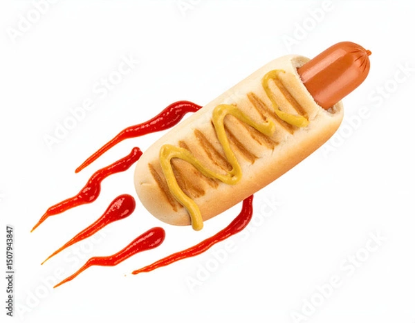 Obraz Hot Dog Rocket A Ketchup-Fueled Culinary Adventure into Space