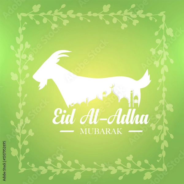 Fototapeta Design Eid Al Adha Poster Design Modern with Frame element vector Goat