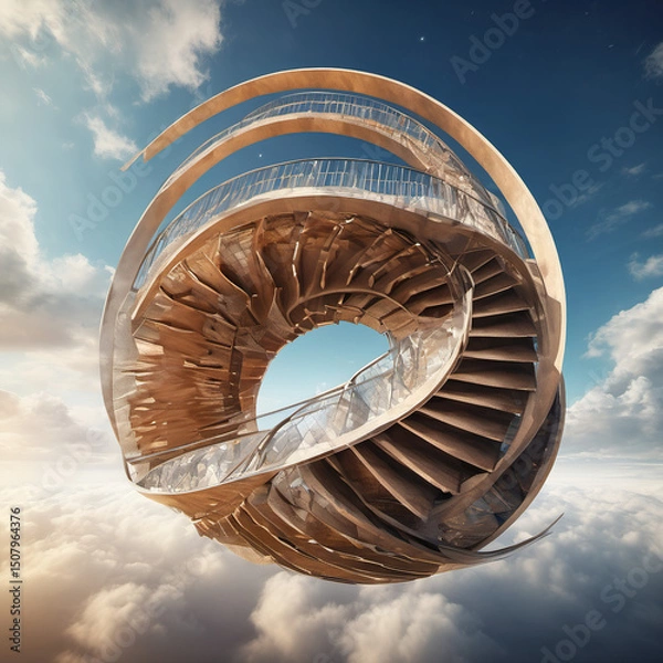Obraz Gravity-Defying Spiral on 70mm Film �C Surreal Telephoto Art
