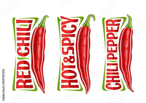 Obraz Vector red Chili Pepper set