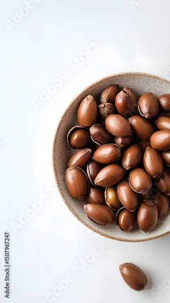 Obraz High-resolution image of isolated argan seeds on white background