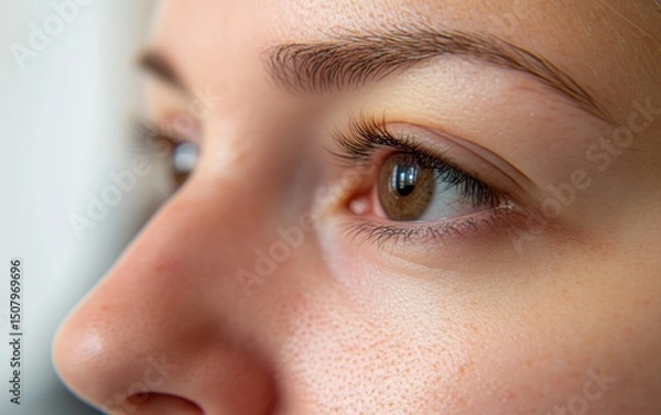 Fototapeta Close-up of a woman's eyes and nose