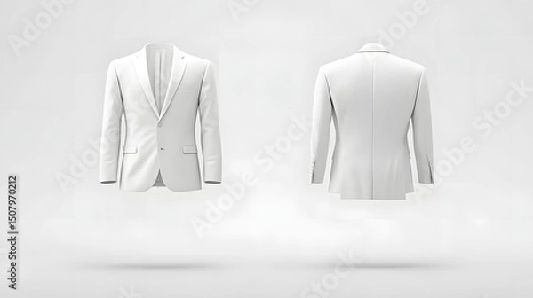 Obraz Elegant white suit jacket floating in a modern studio providing versatile design options
