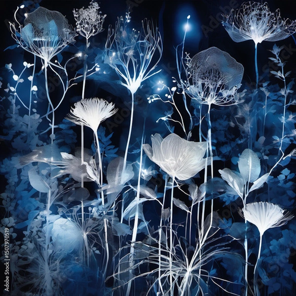 Obraz Editorial Style Photon Garden Photogram Art �C Surreal Light Photography