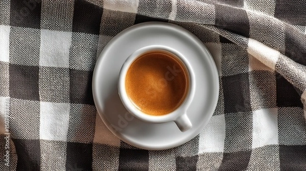 Obraz A coffee cup on a bright surface, simplicity and warmth in minimalism	