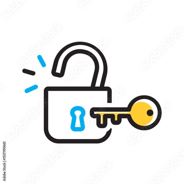 Fototapeta Vector multi color icon for Unlock