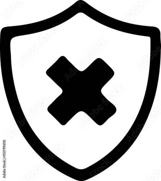 Fototapeta Shield Icon Set with Security Symbols