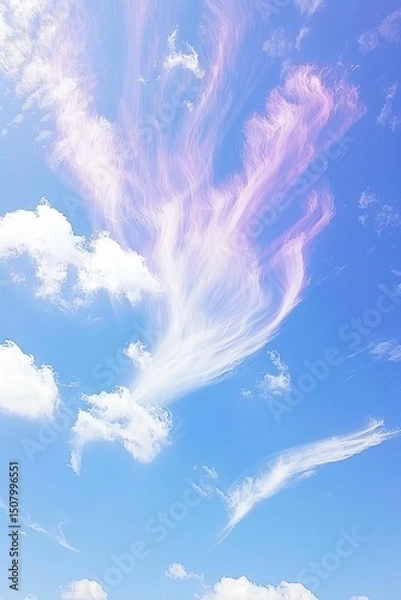 Fototapeta Colorful sky with wispy clouds